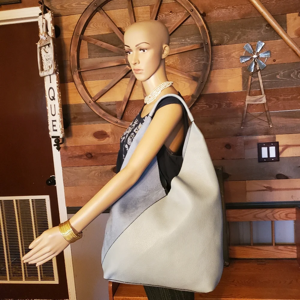 Wonderly Light Blue Oversized Hobo Bag